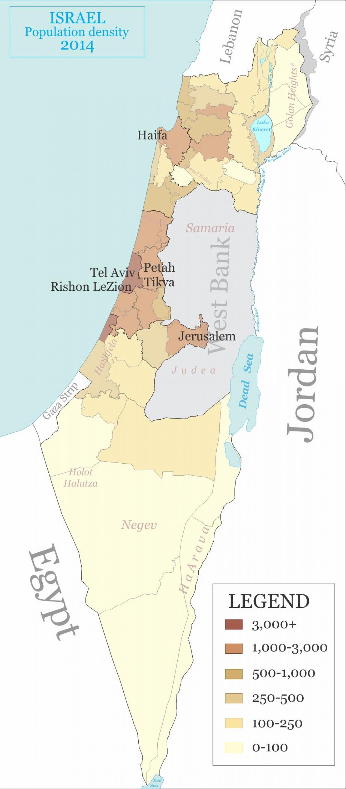 以色列密度图
