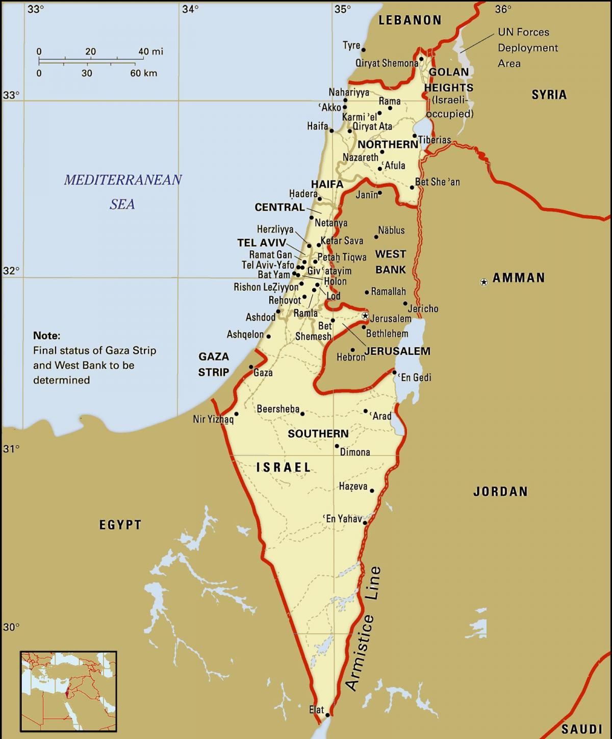 以色列行政地图