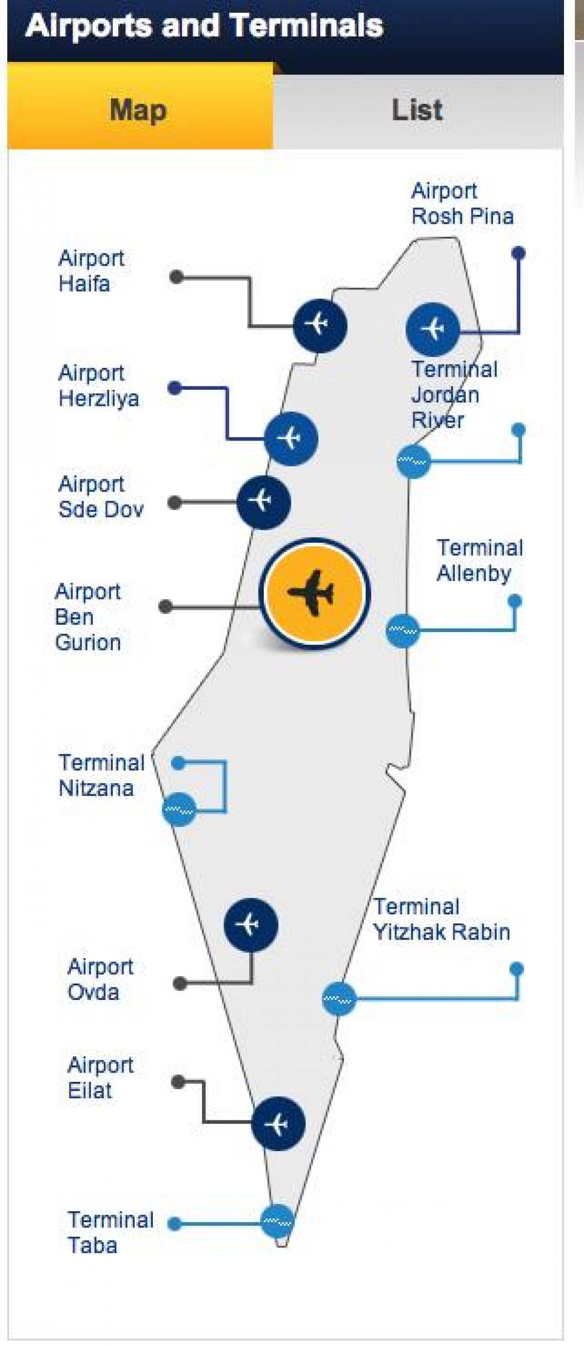 以色列机场地图
