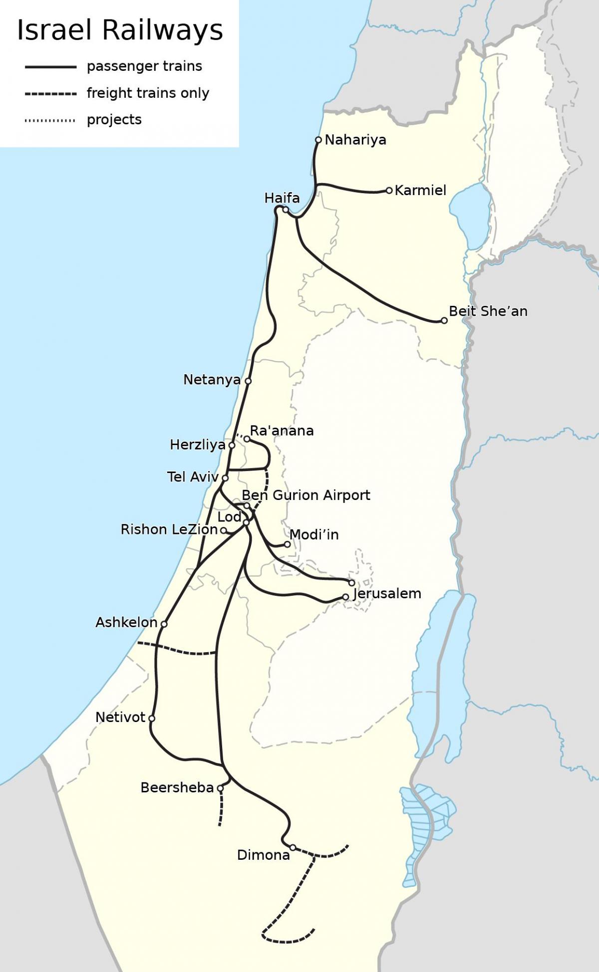 以色列火车线路图
